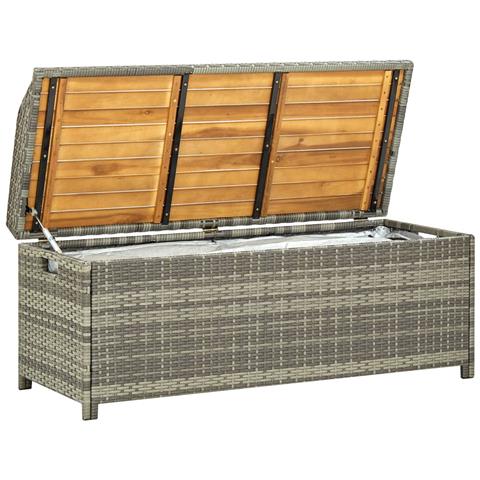 Lusso Casadino - Panca Da Giardino Con Vano Portaoggetti 120cm Polyrattan Grigio - Foto 1