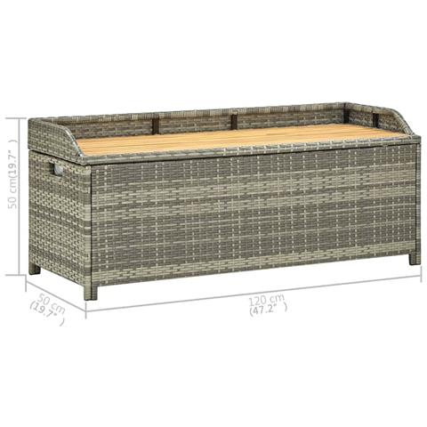 Lusso Casadino - Panca Da Giardino Con Vano Portaoggetti 120cm Polyrattan Grigio - Foto 8