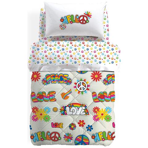 Trapunta Kids Hello In Cotone Colore Neutro Misura Piazza E Mezza - Foto 1