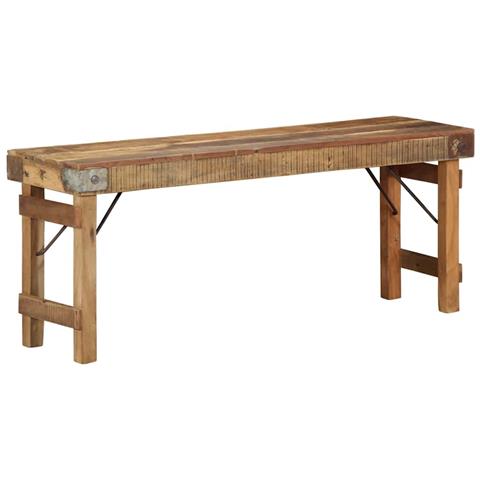 Panchina 110x35x46 cm in legno massello di recupero - Foto 2