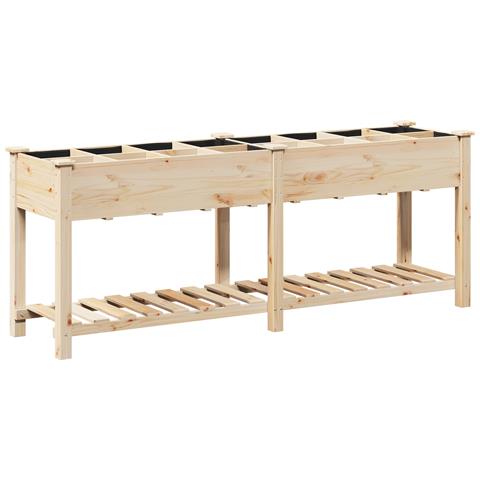 Fioriera da Giardino con Griglie 203x53x76 cm Legno Massello di Abete - Foto 1