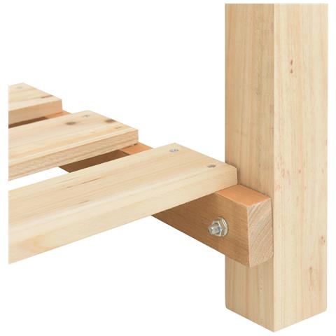 Fioriera da Giardino con Griglie 203x53x76 cm Legno Massello di Abete - Foto 9