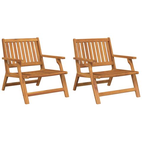 Sedie da Giardino 2 pz 76x67x73.5 cm Legno Massello di Acacia - Foto 1
