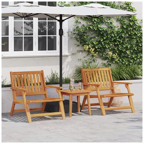 Sedie da Giardino 2 pz 76x67x73.5 cm Legno Massello di Acacia - Foto 2