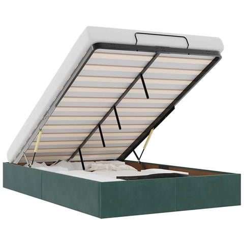 Struttura Letto Pouf Senza Materasso 120x200 cm Velluto - Foto 1