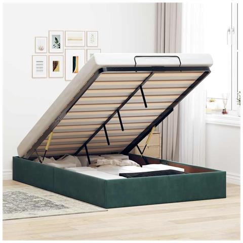 Struttura Letto Pouf Senza Materasso 120x200 cm Velluto - Foto 2