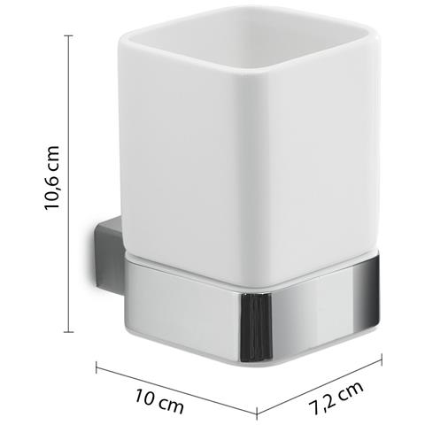 Portaspazzolini Da Muro In Acciaio Inox, Alluminio E Cromall Sg10 Gedy Serie Spluga Cromato - Foto 2