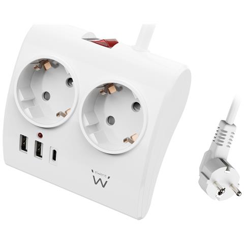 EW3870 prolunghe e multiple 1,5 m 3 presa (e) AC Interno Bianco - Foto 1