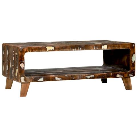 Tavolino da salotto 90 x 50 x 35 cm legno massello di riciclo - Foto 2