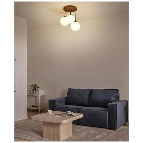 Lampadario A 3 Luci Riana Vetro Nero - Foto 1