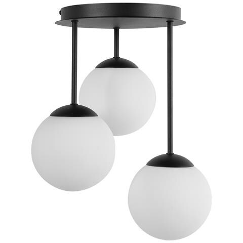 Lampadario A 3 Luci Riana Vetro Nero - Foto 2