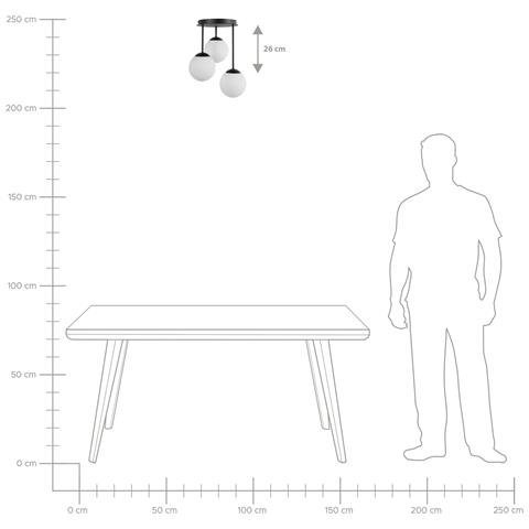 Lampadario A 3 Luci Riana Vetro Nero - Foto 7