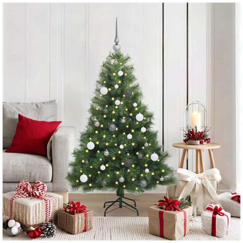 Albero di Natale artificiale con 150 LED Verde 150 cm PE e PVC - Foto 2