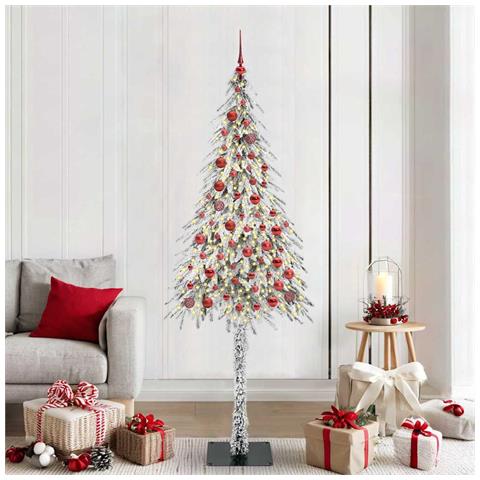 Albero di Natale con 300 LED Bianco 210 cm PE e Acciaio - Foto 2
