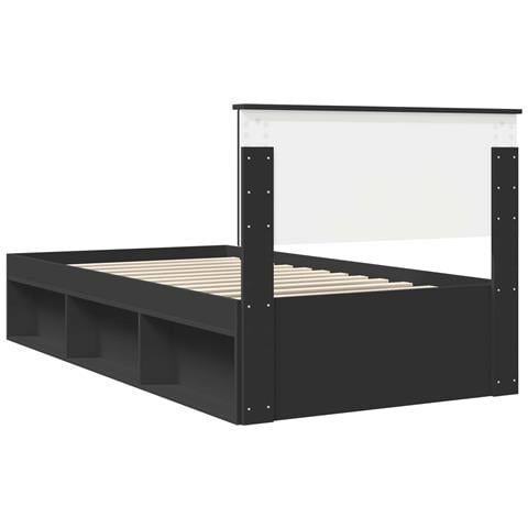 Struttura del letto Nero 100 x 200 cm Pino massello - Foto 9