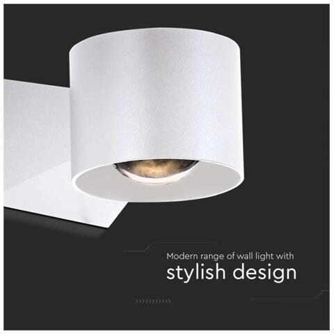 Applique LED da Muro 5W Doppio Fascio Luminoso Corpo Bianco 3000K IP65, colore Bianco - Foto 4