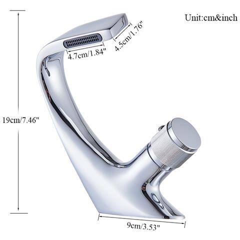 Rubinetto per lavabo da bagno, Blackswan, modello a cascata M45, cromato, misura 19 cm - Foto 4