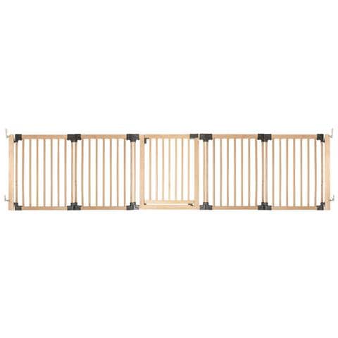 Bettacare Barriera Per Animali Domestici Espandibile In Legno Multipannello, Fino A 336cm, Legno Naturale, 76cm Di Altezza - Foto 2