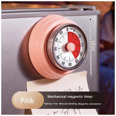 Timer Da Cucina Meccanico - Timer Magnetico Per Il Conto Alla Rovescia Per Cucinare E Cuocere Pink - Foto 2