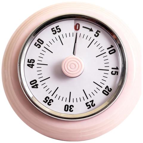 Timer Da Cucina Meccanico - Timer Magnetico Per Il Conto Alla Rovescia Per Cucinare E Cuocere Pink - Foto 1