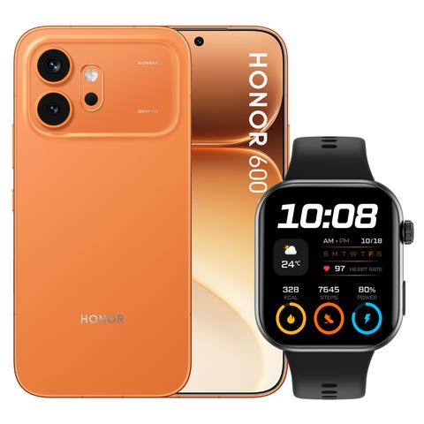 600 5G 512GB 8GB Ram Display 6.57" AMOLED Main Camera 200+12MP Selfie 50MP Dual nanoSim (+eSim) MagicOS 10 Snapdragon 7 Gen4 6400mAh Orange + Choice Watch 2i Black (Kit) - Foto 1