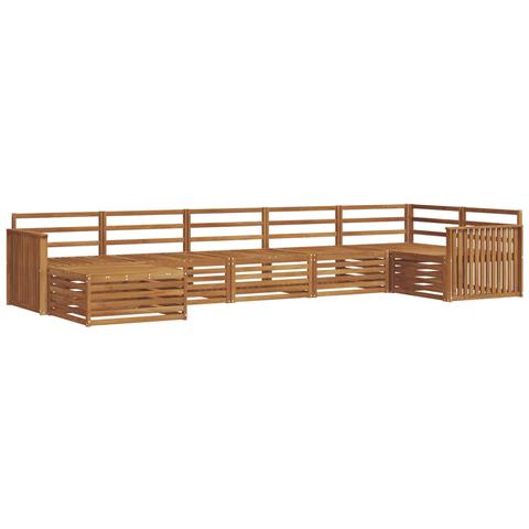Set divani 7 pcs Naturale Legno di Acacia Massello - Foto 1