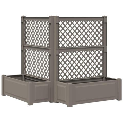 Vaso Grande con Direzione 2 pcs Grigio 143 x 143 x 133,5 cm PP - Foto 1