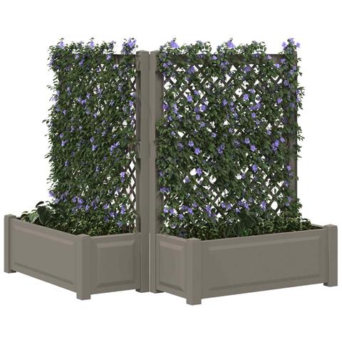 Vaso Grande con Direzione 2 pcs Grigio 143 x 143 x 133,5 cm PP - Foto 2