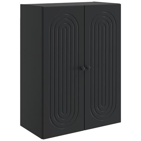 Mobiletto a muro Nero 66 x 34,5 x 90 cm Legno ingegnerizzato - Foto 1