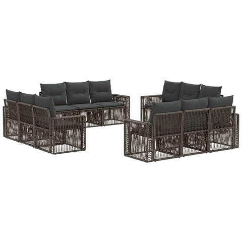 Set Divano da Giardino 12 pcs Grigio e Grigio Scuro polyrattan - Foto 1
