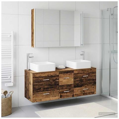 Set di mobili per il bagno 4 pcs Legno antico - Foto 2