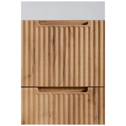 Mobile sottolavabo da 100 cm, Kaschmir, ripiano bianco, Lavabo sospeso, Chiusura ammortizzata, Piano di lavoro effetto marmo bianco - Foto 2