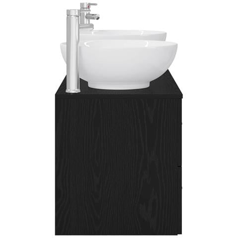 Set di mobili per il bagno 3 pz Nero 49,5 x 44,5 x 65 cm - Foto 10