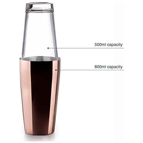 62286 - Shaker per cocktail Boston in acciaio inox, shaker professionale con 2 bicchieri - Foto 3