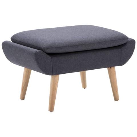 Poggiapiedi In Tessuto 73x43x42 Cm Grigio Scuro - Foto 1