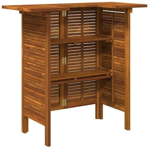 Tavolo Da Bar In Legno Massello Di Acacia 110x50x105 Cm - Foto 7