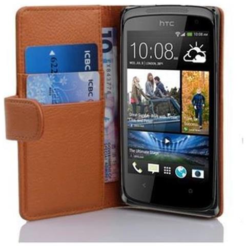 Cadorabo Custodia Compatibile Con Htc Desire 500 In Marrone Cioccolata - Coperchio Protettivo In Ecopelle Testurizzata E Tasca Per Carte Di Credito - Foto 1
