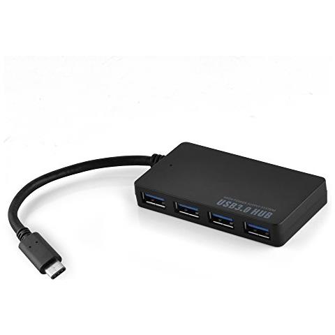 Cadorabo Hub Usb 3.0 Multi-interfaccia A 4 Porte Plug & Play Con Spinotto Usb-c Jack Type-c E Alimentatore Adatto A Laptop, Tablet E Dispositivi Moderni Con Porta Di Ricarica Usb-c In Nero - Foto 1