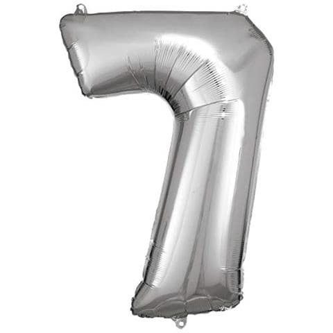 Palloncino Numero 7 Junior 58 X 88 Cm, Argento - Foto 1