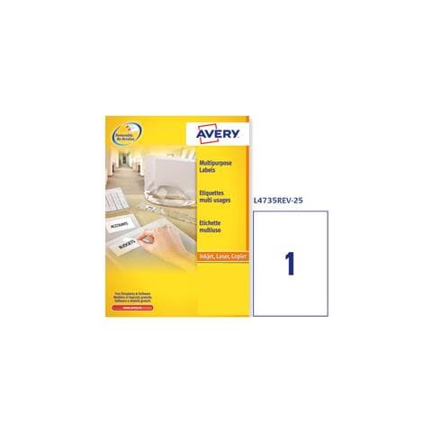 Etichetta Adesiva L4735rev Bianca Rimovibili 25f A4 210x297mm (1et / fg) Laser - Foto 1