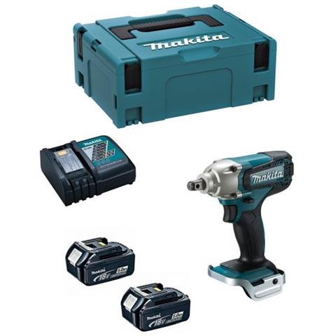 Avvitatore + 2 Batterie Li-ion 18v 5ah + Custodia Makpac Dtw190rtj - Foto 3