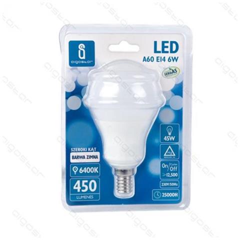 Lampadina Led A5 A60 6w Attacco E14 - 510 Lumen - 6400k Luce Fredda - Grande Angolo 280 Gradi Misura D60h115mm Cri80ra - Foto 2