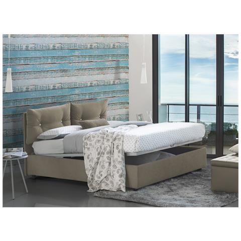 TALAMO ITALIA Letto contenitore Matrimoniale Giulia Made in Italy Letto con rivestimento in tessuto Apertura frontale con materasso cm 160x190 incluso Tortora TALAMO ITALIA Letto contenitore Matrimoniale Giulia Made in Italy Letto con rivestimento in tessuto Apertura frontale con materasso cm 160x190 incluso Tortora