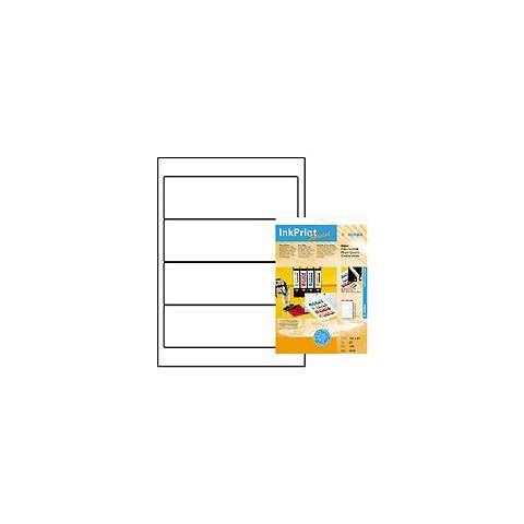 File labels white 192x61 InkPrint 100 pcs. , Bianco, Labels / pack - 100 pcs. Sheets / pack - 25 pcs, 192 x 61 mm, A4 sheets - Foto 2