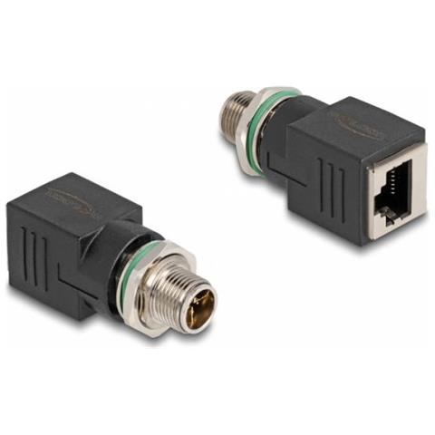 Adattatore M12 X-coded Maschio A 8 Pin A Rj45 Femmina Dritto - Foto 1
