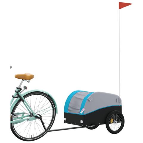 Rimorchio Da Bici Nero E Blu 30 Kg In Ferro - Foto 3
