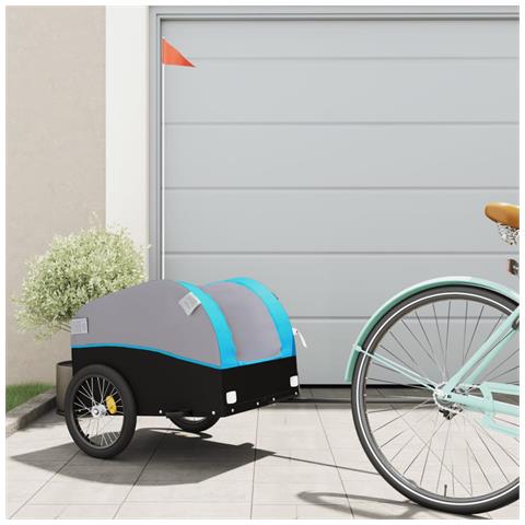 Rimorchio Da Bici Nero E Blu 30 Kg In Ferro - Foto 1