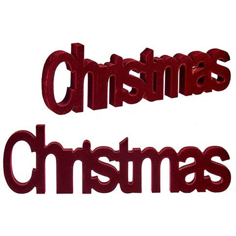 Statua Decorativa Christmas 11 X 2,5 X 36,5 Cm Rosso Legno - Foto 2