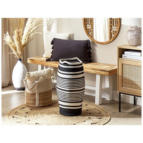 Cestino Arrah Cotone Nero /bianco - Foto 1