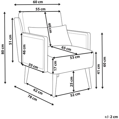 Poltrona Tessuto Beige Chiaro Orum - Foto 2